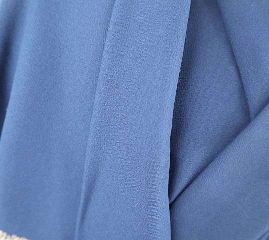 七五三の四つ身[5歳男の子用]紺色　兜、鼓　袴/紺×グレーのストライプ No.75A